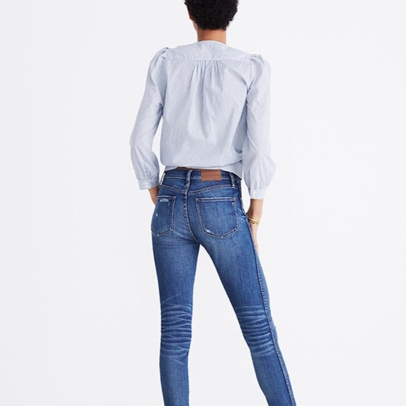 Madewell striped wrap bloue with tie - Picture 2 of 4